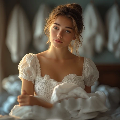 Marie in the laundry